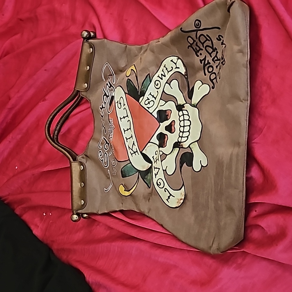 Ed hardy bag never used it is about the size of a bag you could put school books